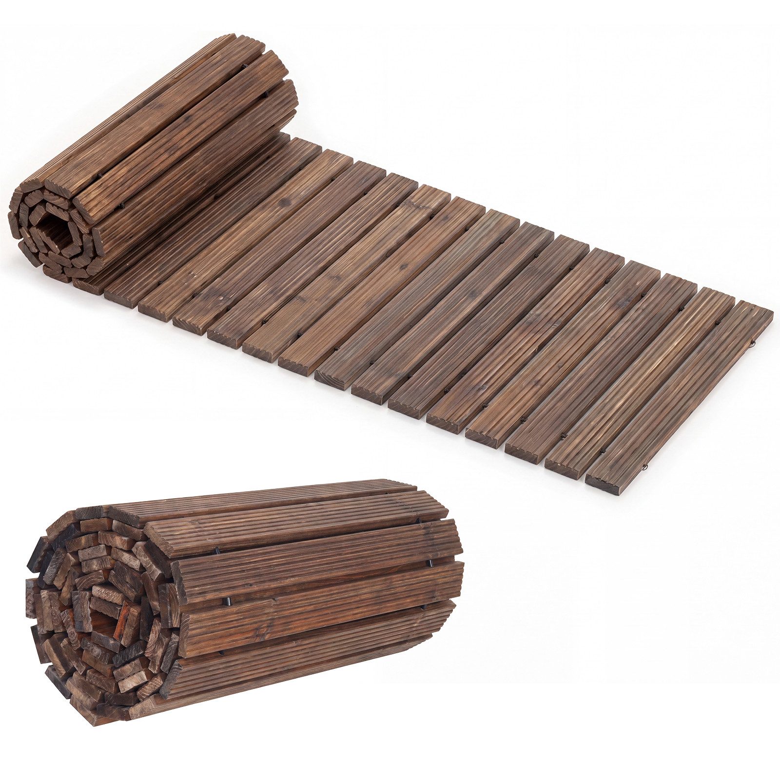 KOMFOTTEU Gartensteg, Holzpfad ausrollbar mit Rutschfester Oberfläche