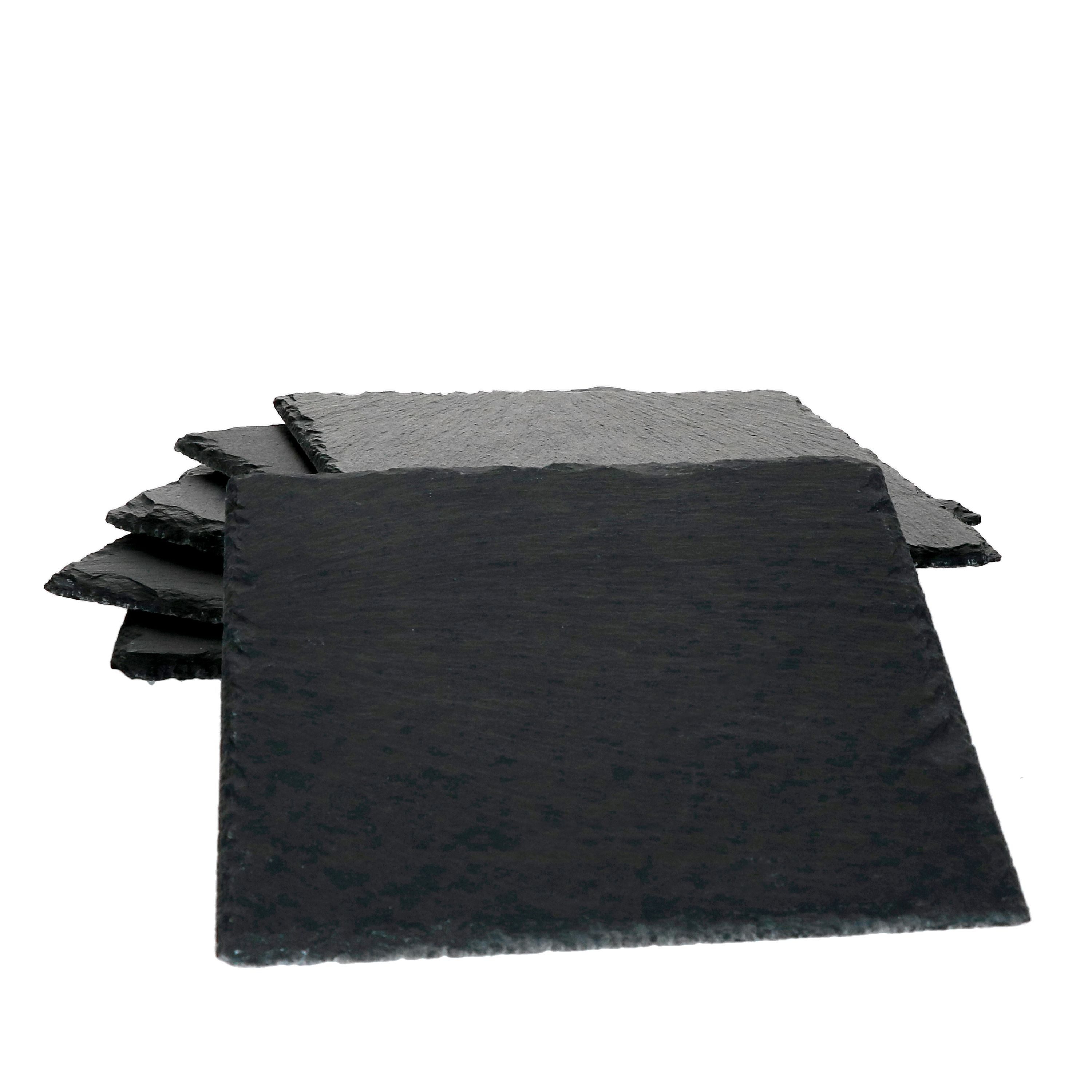 MamboCat Servierplatte 6er Set Schieferplatte 17x17 cm - 23464639, Schiefer