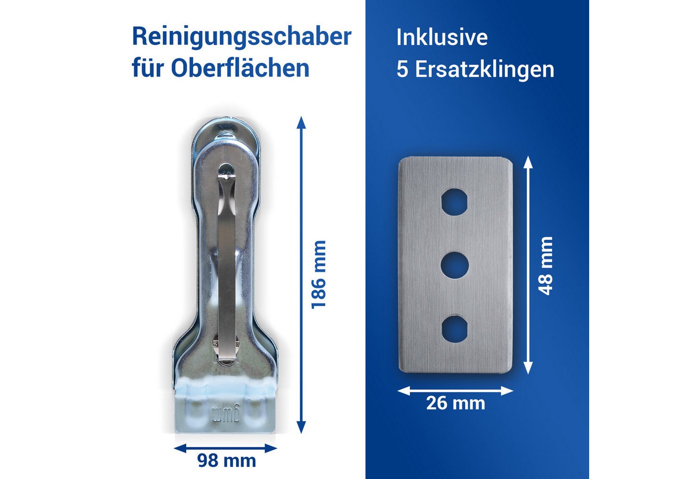Thumbnail - VIOKS Glasschaber Set 1x / 2x Ceranfeldschaber + 5x / 10x Klingen für Glaskeramikkochfeld Herd