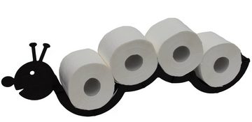 DanDiBo Toilettenpapierhalter Toilettenpapierhalter Holz Schwarz Raupe Klopapierhalter Wand WC Rollenhalter Ersatzrollenhalter