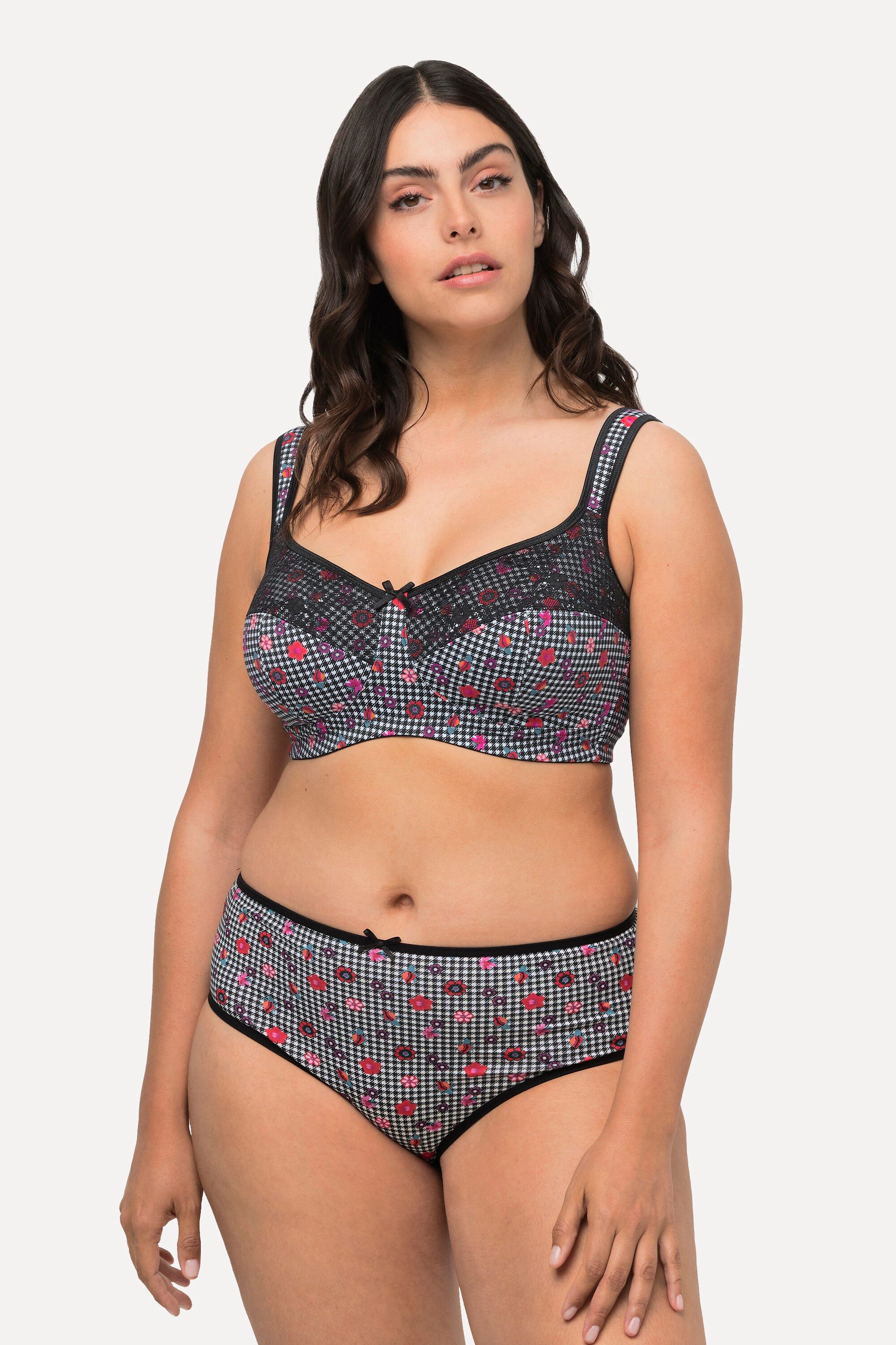 Ulla Popken Entlastungs-BH Entlastungs-BH Hahnentrittmuster Spitze Cup C - E