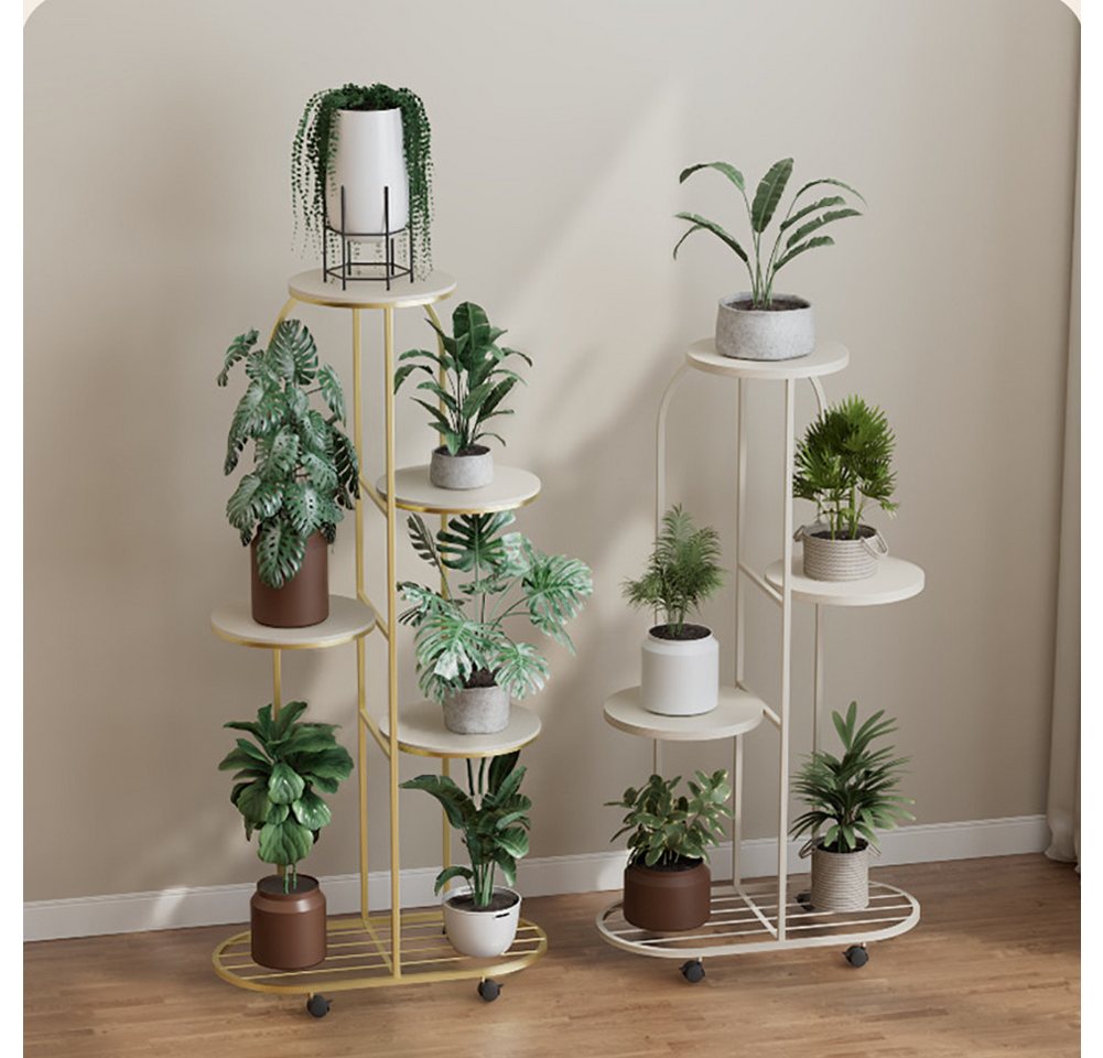 Thumbnail - GarveeMore Blumenständer Pflanzenregal Blumentopfhalter Schmiedeeisen Ecke mehrere PflanzerRack, Organizer mit Rädern Pf...