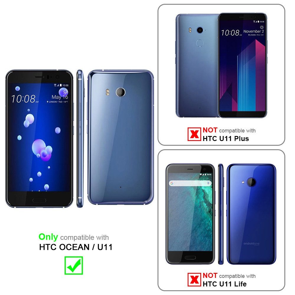 Cadorabo Handyhülle für HTC OCEAN / U11 Hülle HTC OCEAN / U11, Klappbare Handy Schutzhülle - Hülle - mit Standfunktion und Kartenfach