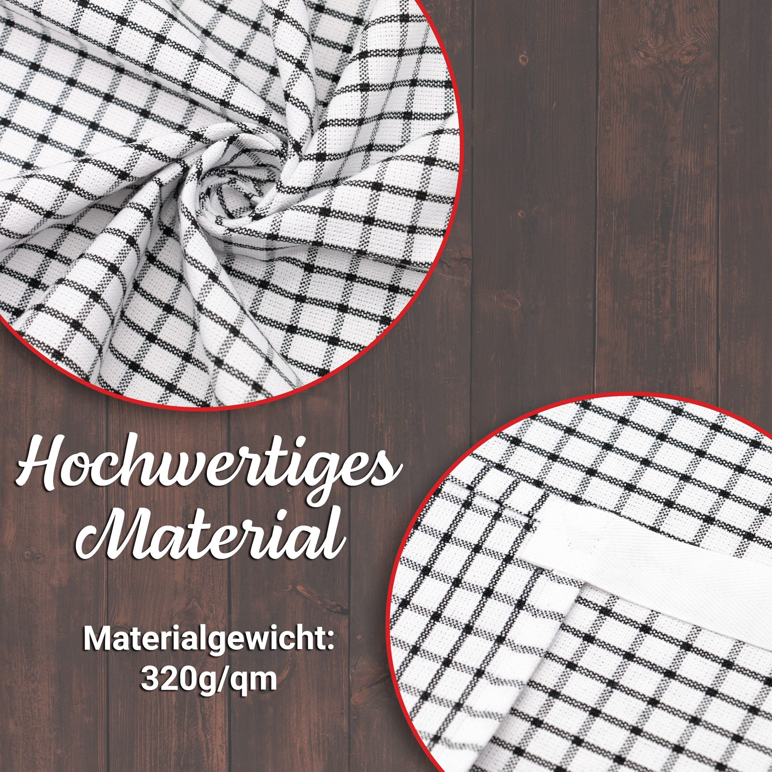 ZOLLNER Kochschürze, 84 x 100 cm, 100% Baumwolle