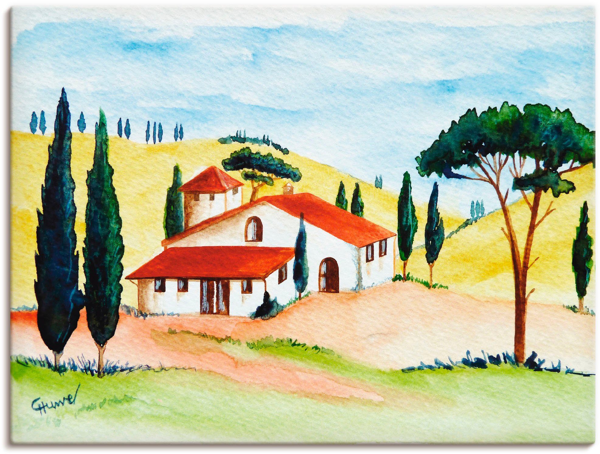 Artland Wandbild »Frühling in der Toskana«, Europa (1 Stück), in vielen Größen & Produktarten -Leinwandbild, Poster, Wandaufkleber / Wandtattoo auch für Badezimmer geeignet-Otto