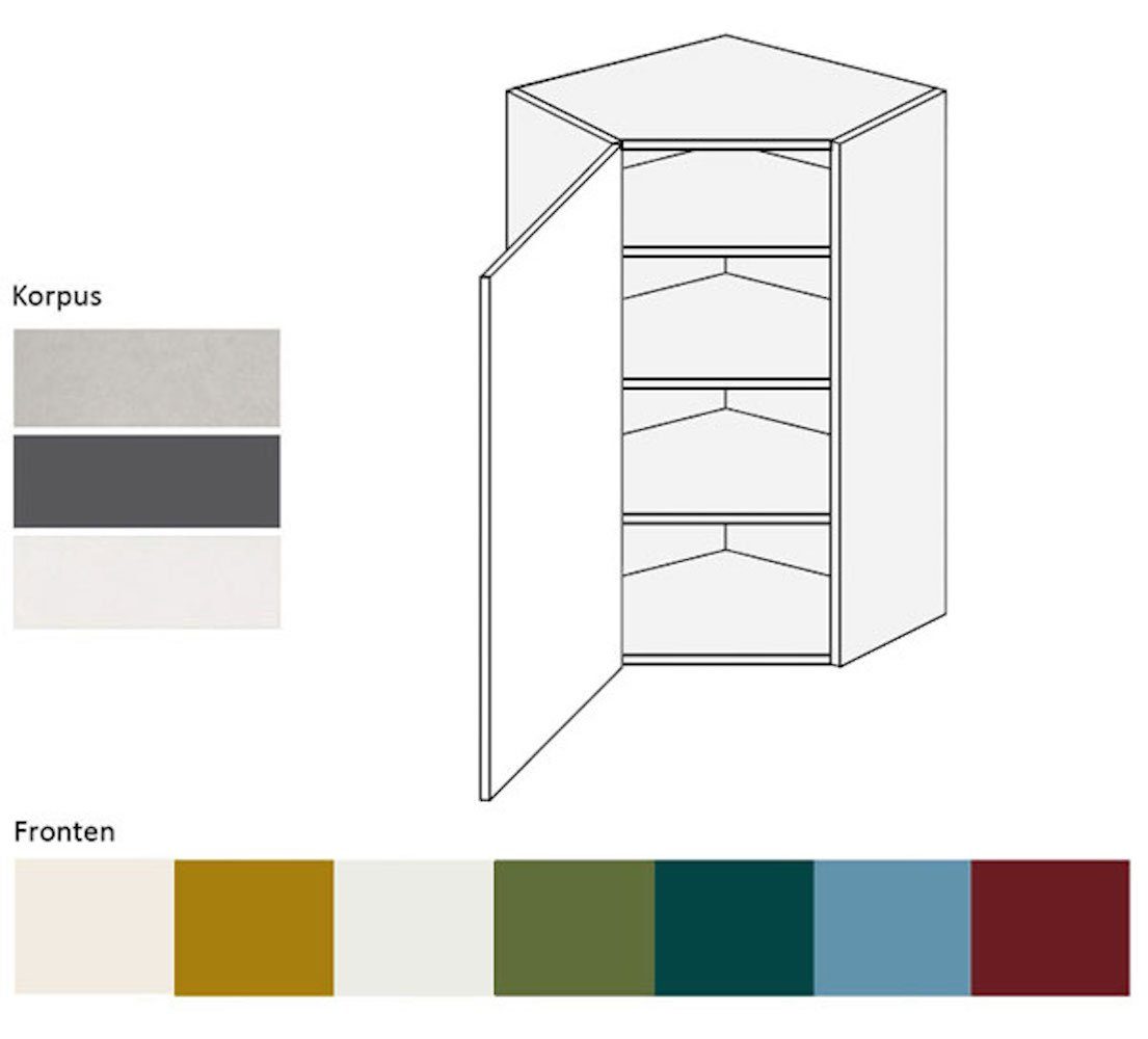 1-türig matt RAL wählbar 3004 Front- Rimini und purpurrot Feldmann-Wohnen 60cm Eckhängeschrank Korpusfarbe (Rimini)