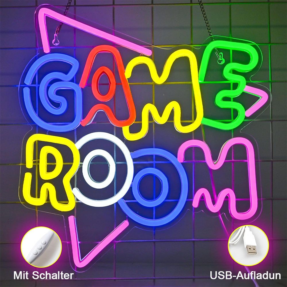 TUWENA LED Dekofigur Neonlicht für Spielzimmer Wanddekoration USB-Buchstaben-Neonlicht