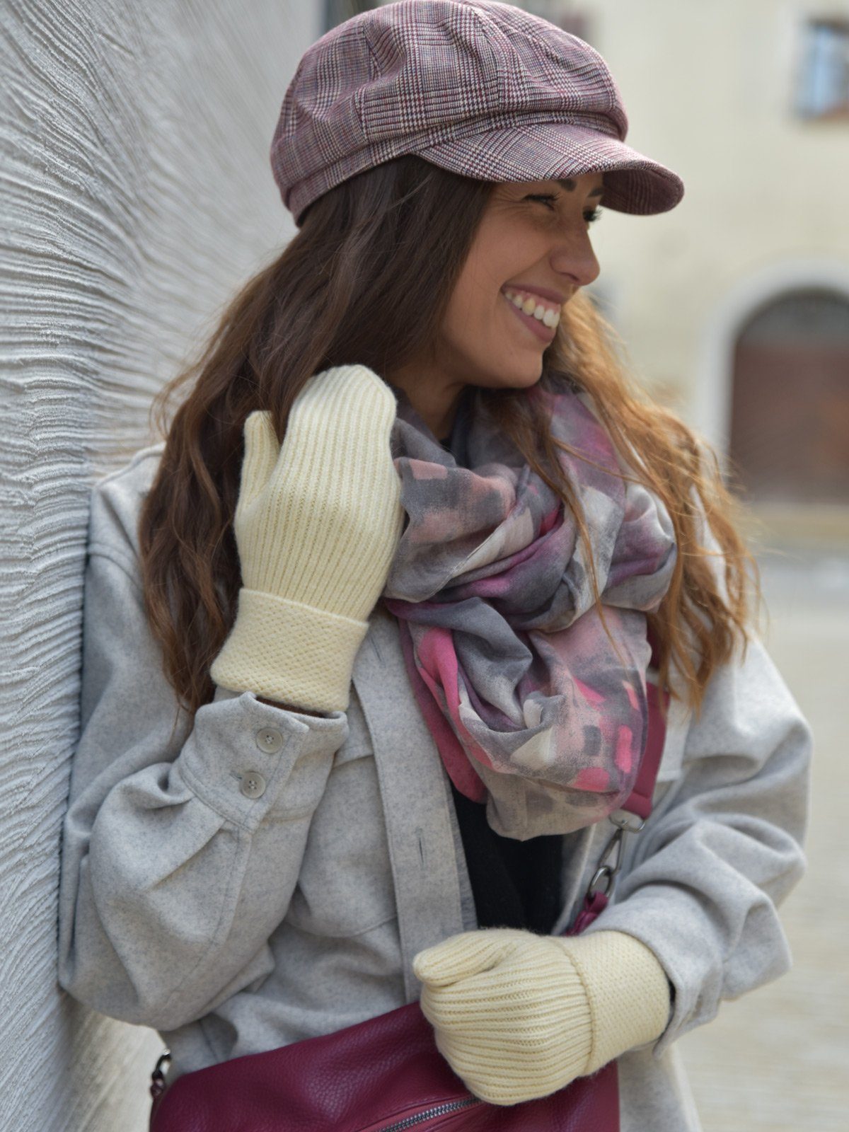 styleBREAKER Fäustlinge Strick Fäustlinge mit gemustertem Bund (1-St)