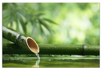 Wallario Wandfolie, Bambusquelle Bambusrohr mit Wasser, wasserresistent, geeignet für Bad und Dusche