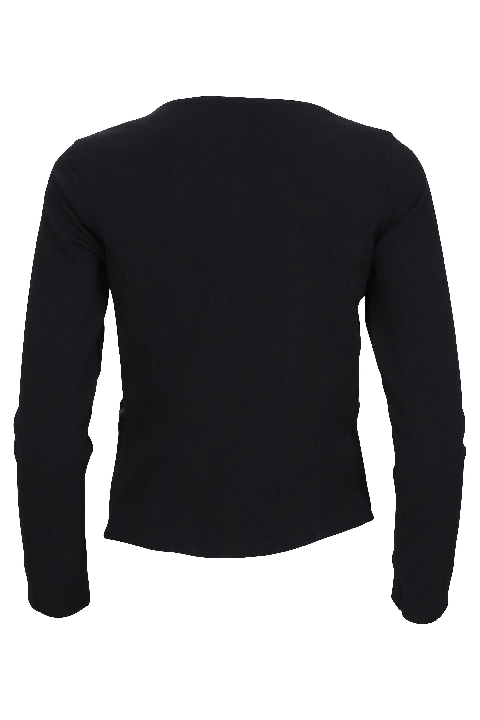 malito more than fashion Jackenblazer malito Damen Blazer ohne Kragen, Sakko im Basic Look, Kurzjacke mit Sweatblazer im Basic-Look