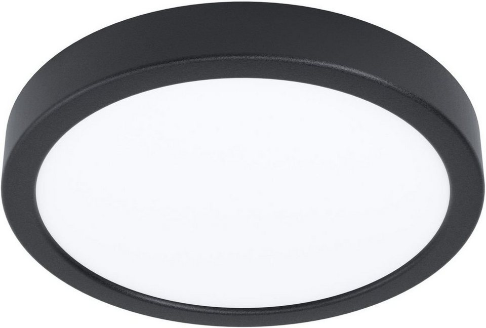 EGLO Deckenleuchte Eglo LED Aufbauleuchte Fueva 5 schwarz Ø 21 cm, LED,  Nicht dimmbar nicht Smart Home-fähig ohne Bewegungsmelder