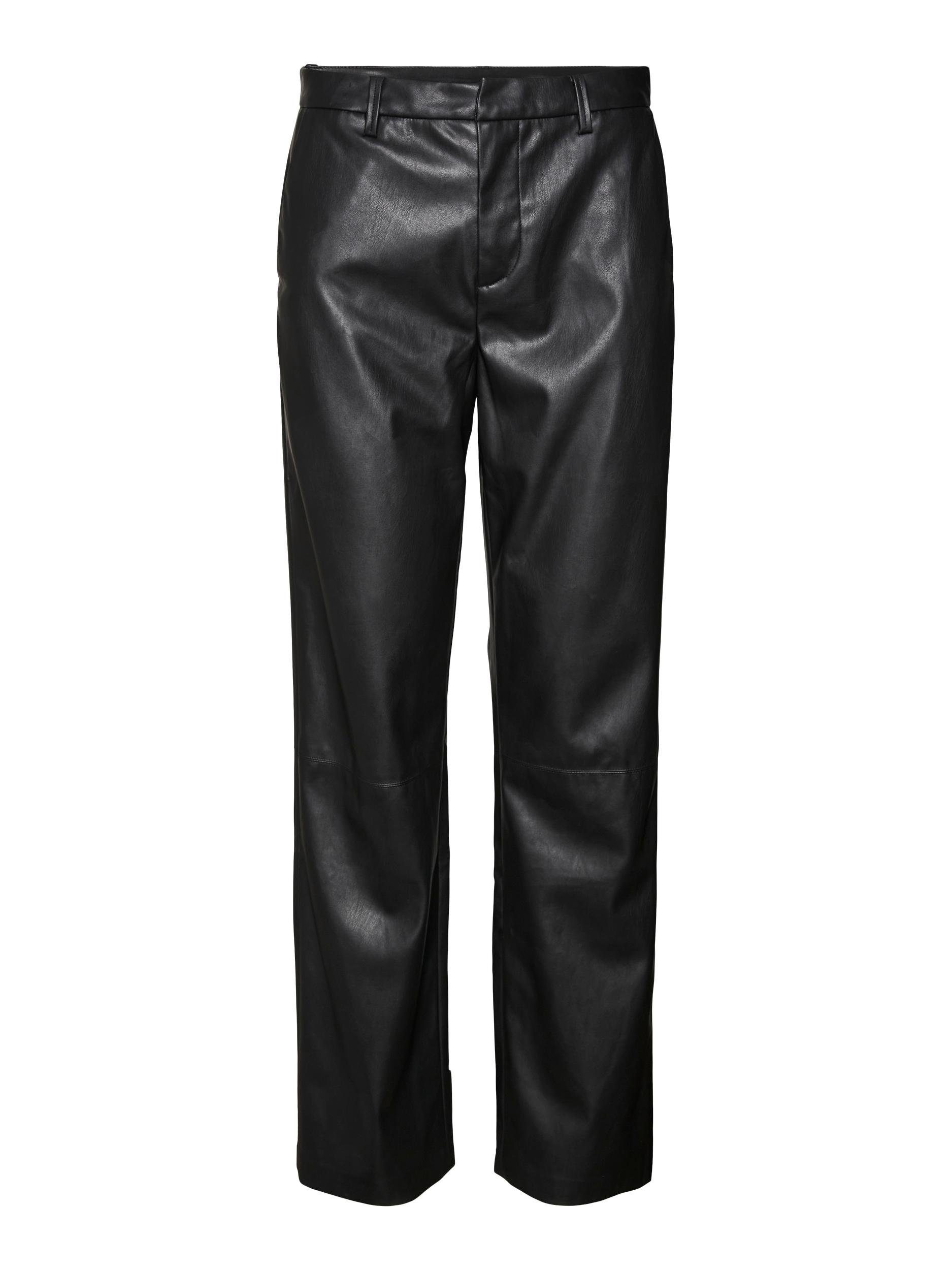 PANT PL STRAIGHT NOOS black MR Lederimitathose Vero Moda VMOLYMPIAZAMIRA