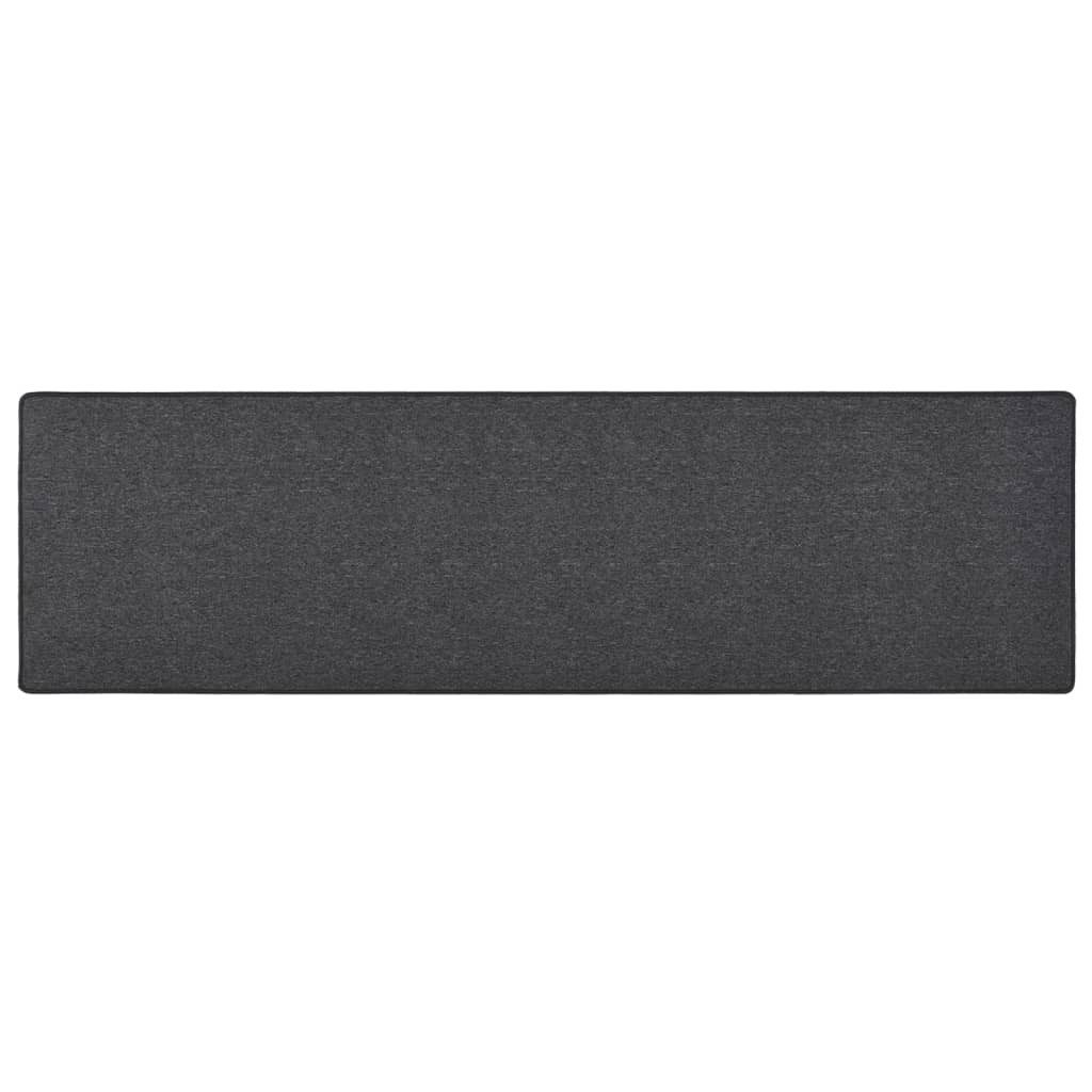vidaXL Teppich Teppichläufer Anthrazit 50x200 cm, Rechteckig, Höhe: 0.3 mm