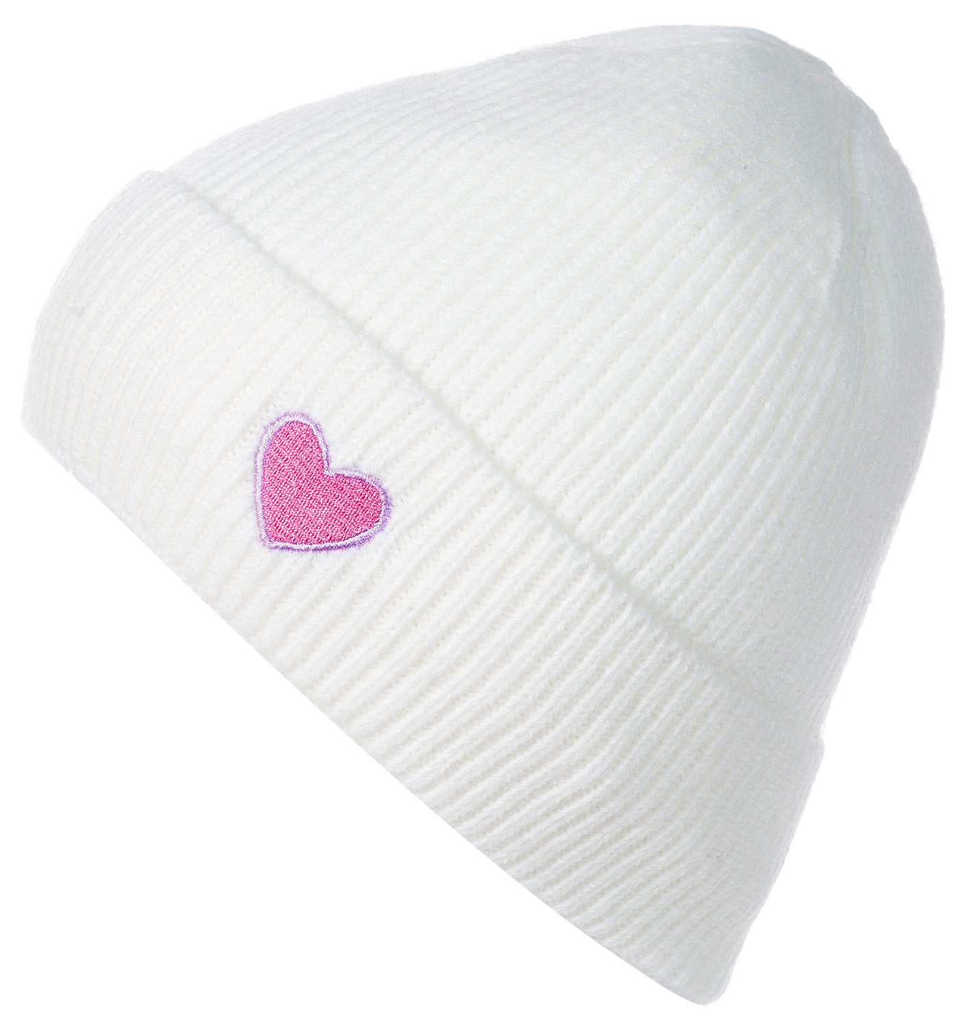 styleBREAKER Strickmütze Strick Beanie mit Herz günstig online kaufen