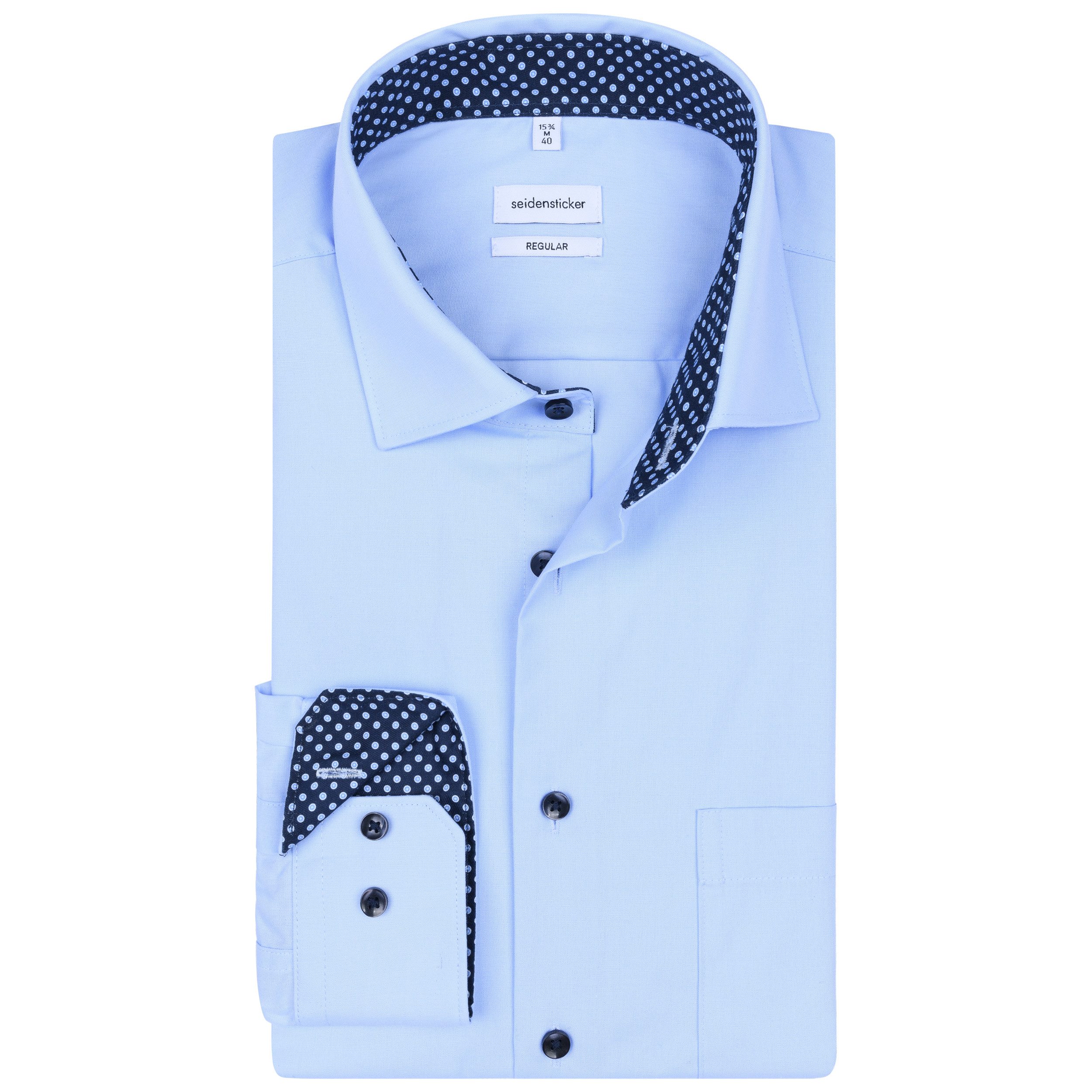seidensticker Langarmhemd, Regular Fit, Einfarbig, Kentkragen 100 % Baumwolle, Bügelleicht