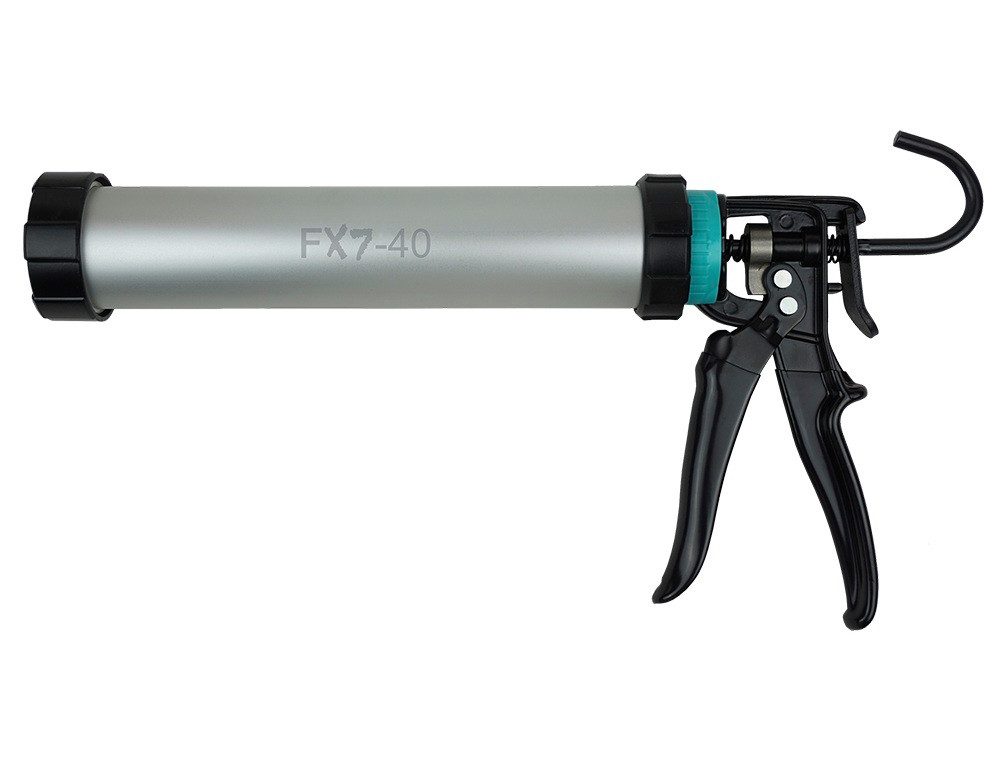 IRION Kartuschenpistole Irion FX7-40 Dichtstoff Alurohrpresse 400ml Kartuschen-Beutel, 310 ml, Überwurfmuttern aus Aluminium
