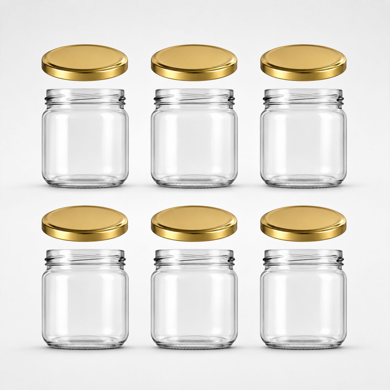 Jungengel Vorratsglas Babybrei Gläser 6x Glasbehälter Babynahrung Deckel & wiederverwendbar, Glas/Metall, (Packung, 6-tlg., Gesamtvolumen 1.260 ml, 6 Gläser à 210 ml mit 6 Schraubdeckeln), 210ml Fassungsvermögen, kompakte Portionsgröße, Schraubverschluss