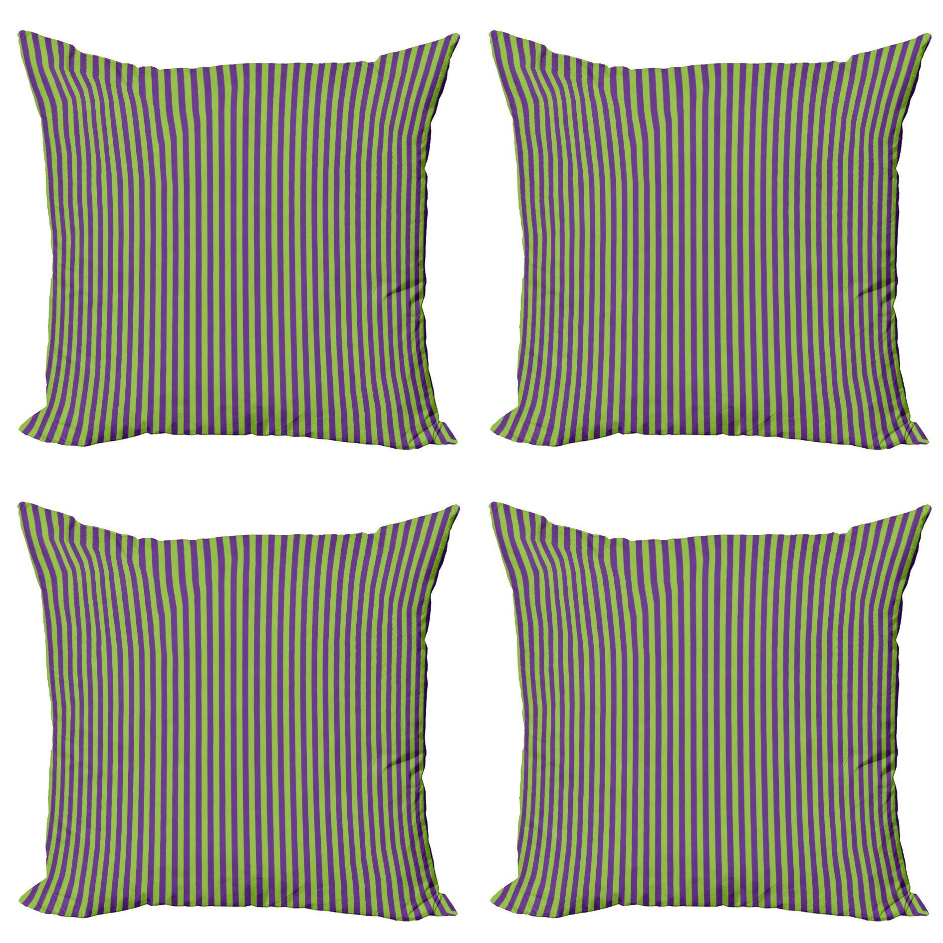 Jahrgang Bold Stück), Accent Doppelseitiger Digitaldruck, Blau, Modern Abakuhaus Stripes Grün, (4 Kissenbezüge