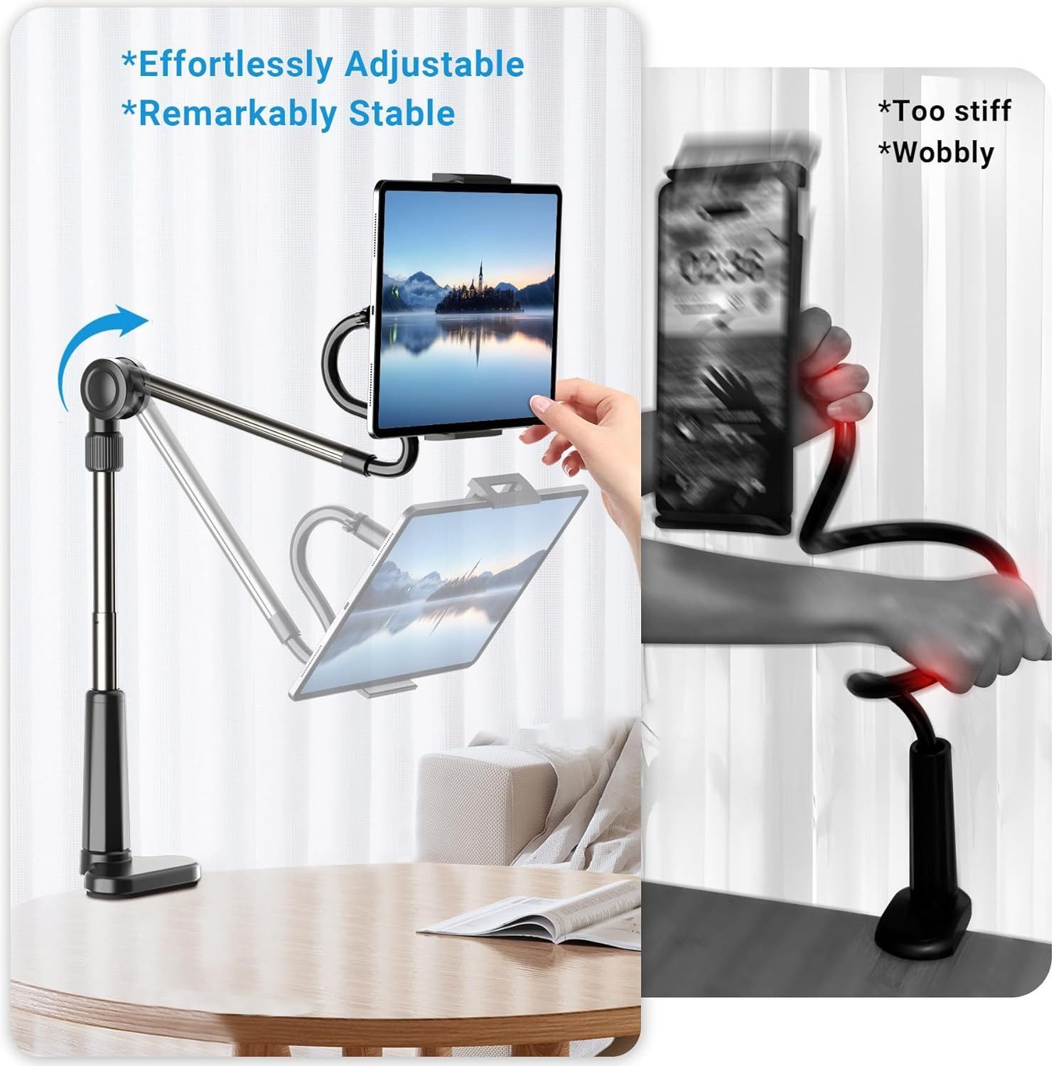 Luckice Handy-Halterung Flexibler Gelenkarm-Handyhalter für Schreibtisch & Bet -360° drehbar, (bis 10,5 Zoll, verstellbar & stabil - Universell kompatibel mit Smartphones & Tablets (iPhone, Samsung iPad etc) - Robuste Metallhalterung für Homeoffice/Büro",Mit einem Bluetooth-Controller ausgestattet, können Geräte über Bluetooth verbunden werden, um leicht Fotos zu machen., Handyhalte,Smartphone-Halter,Handyhalterung,Smartphone-Ständer, Bett-Handyhalter,Nachttisch-Halterung,Schwanenhals-Halter fürs Bett)