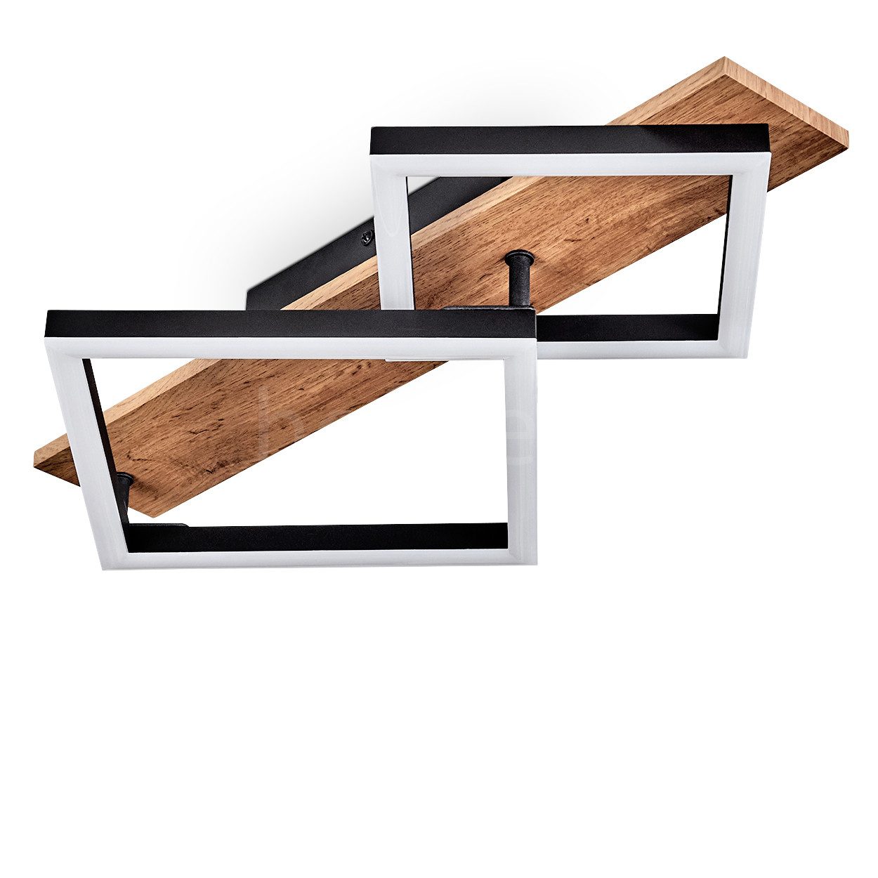 hofstein Deckenleuchte Deckenlampe aus Metall/MDF/Kunststoff in Schwarz/Hol günstig online kaufen