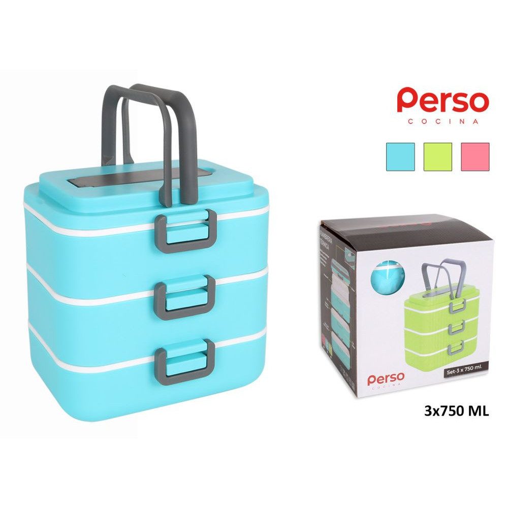 Lunchbox Thermo Lunchbox 3er-Set je 0,75 Liter Farben zufällig, Glas, (1-tlg)