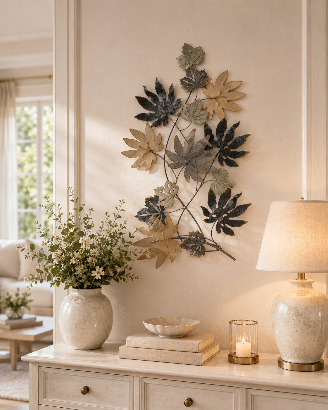 moebel-direkt-online Wanddekoobjekt Wandschmuck "Ahornblätter" aus Metall