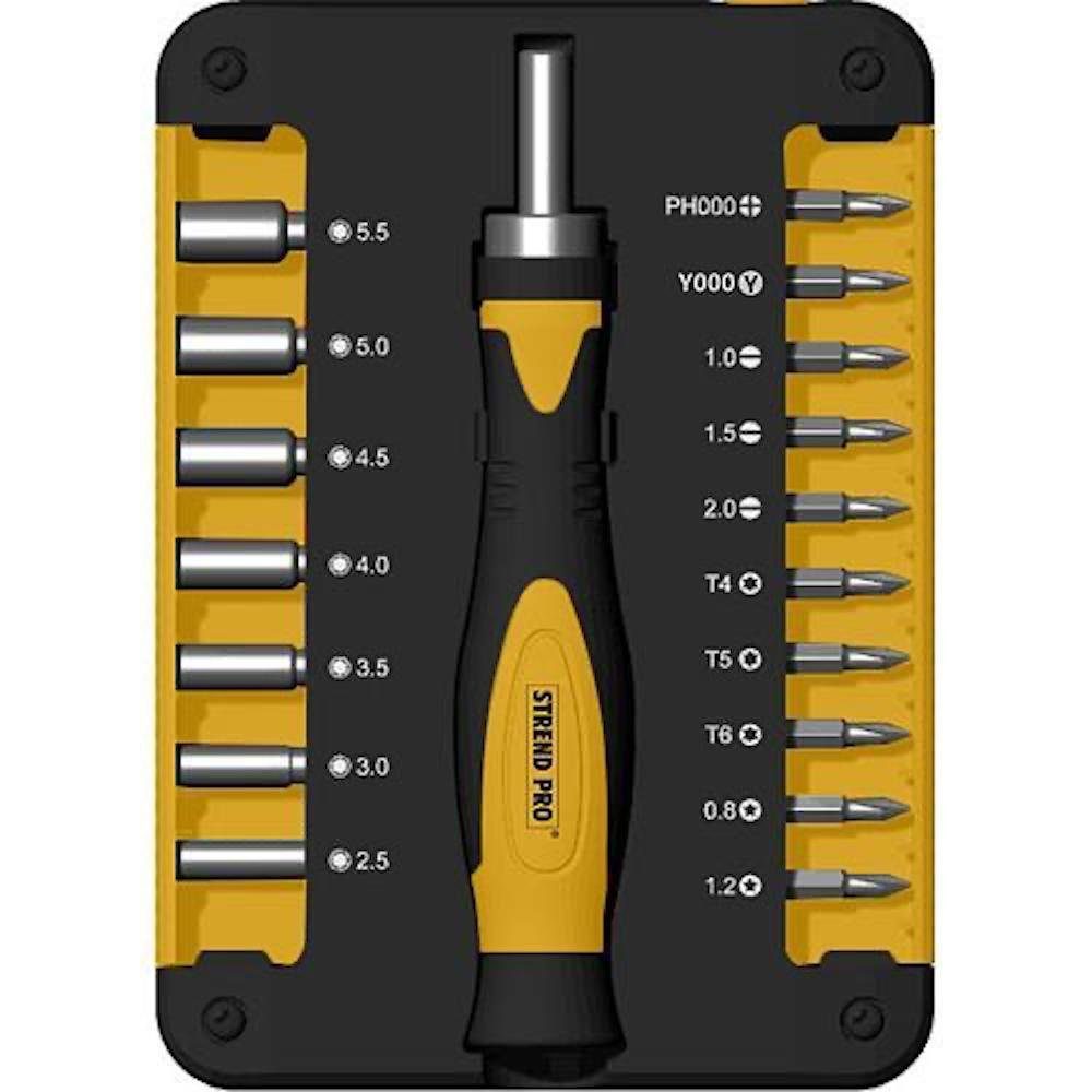 PROREGAL® Bit-Schraubendreher Schraubendreher bit- und Steckschlüsselsatz Set WT536, 18 Dielna, Bits