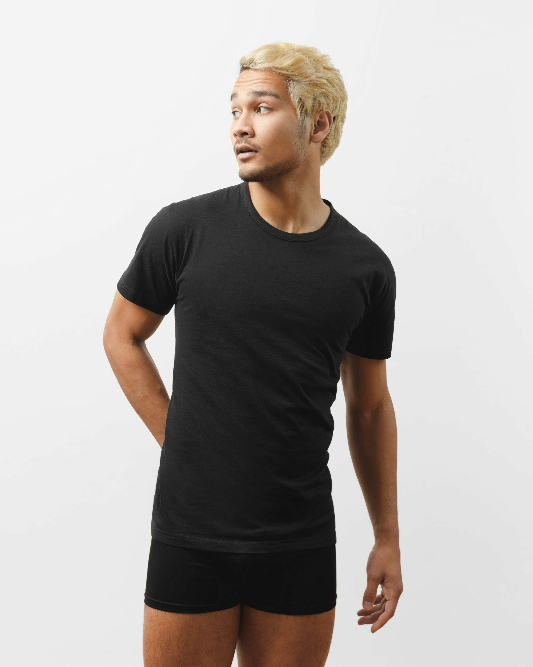 SNOCKS Unterziehshirt Rundhals T-Shirt Unterhemden Herren (2 Stück, 2-St) aus Bio-Baumwolle, extra lang geschnitten