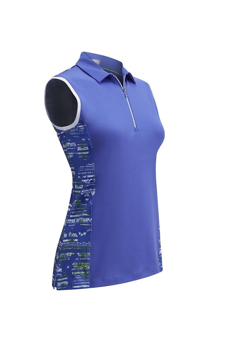 Callaway Poloshirt Callaway Golf Polo Stainglass Floral Ärmellos Blau Damen