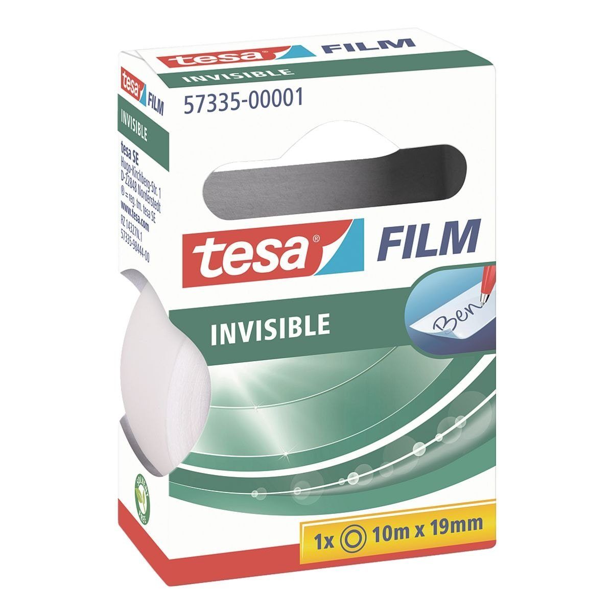 tesa Klebeband invisible (1-St) 19 mm/10 m, matt-unsichtbar und beschriftbar