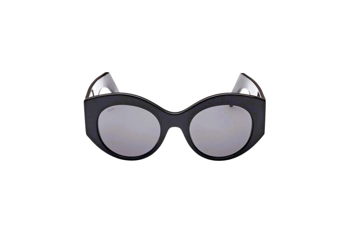 Tod´s Sonnenbrille Tod‘s Damen Sonnenbrille, Tod‘s TO0347 (01A) Sunglasses, Schwarz/ Grau mit Grau Linsen