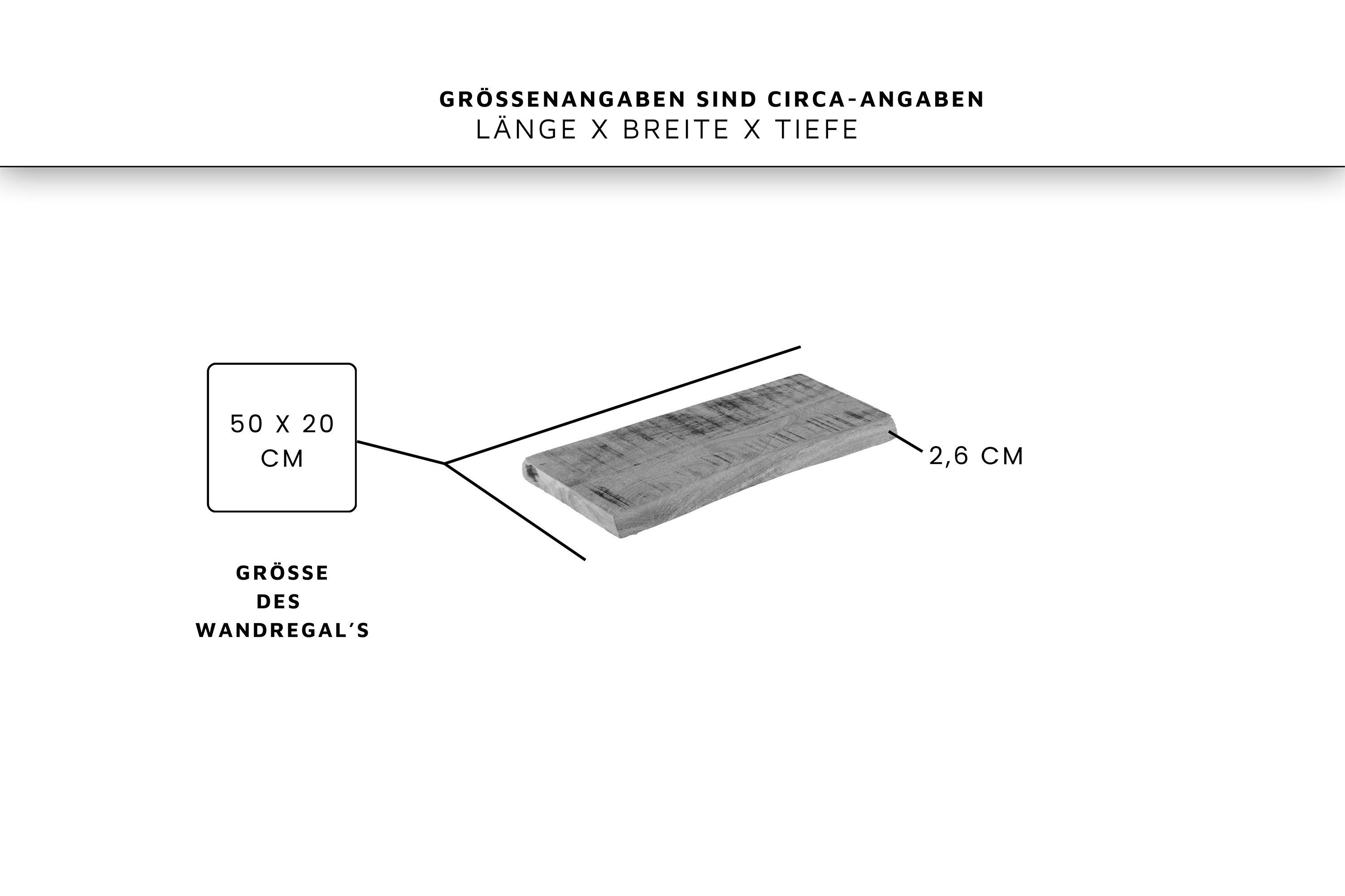 SAM® Wandregal Amara, massives Mangoholz, Baumkante, günstig online kaufen