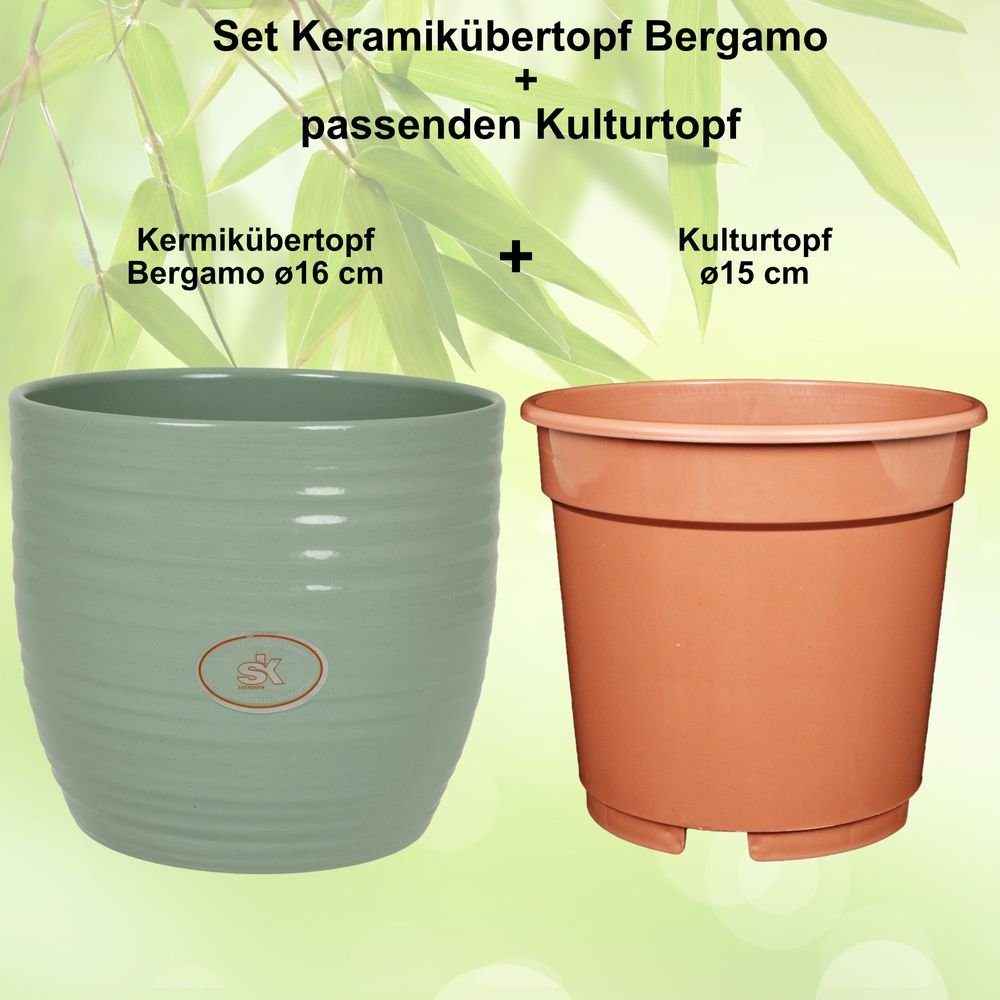Heimwerkercenter Übertopf Set - Keramikübertopf Bergamo günstig online kaufen