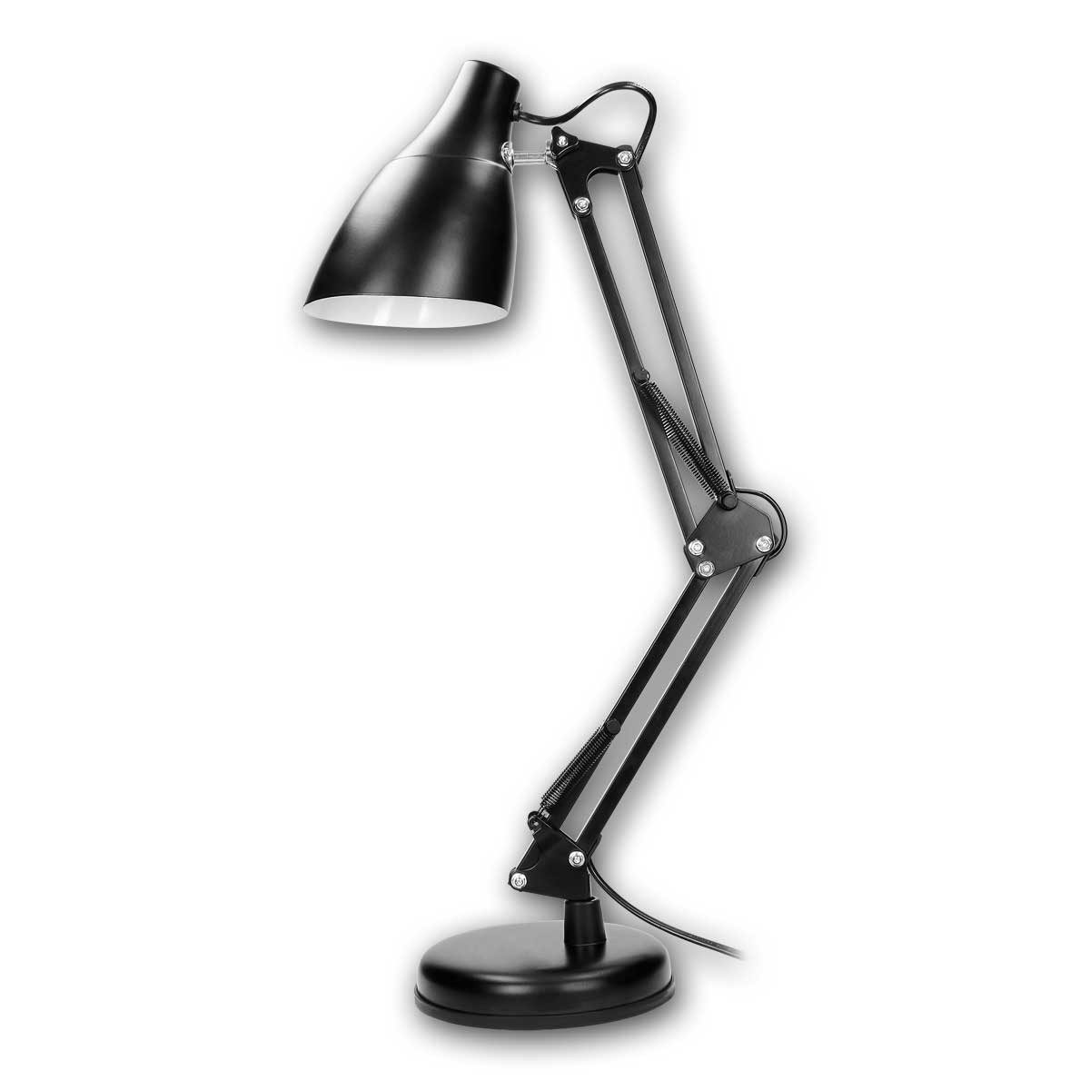 Virone LED Tischleuchte Schreibtischleuchte DIAN schwarz, max.60W E27 230V