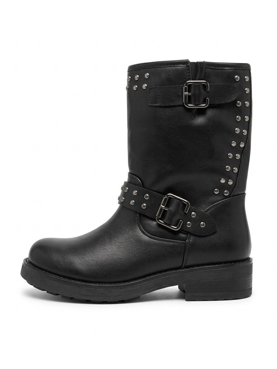 Pogolino 9950 Bikerboots Biker Boots mit Nieten leicht gefüttert seitlichem Reißverschluss