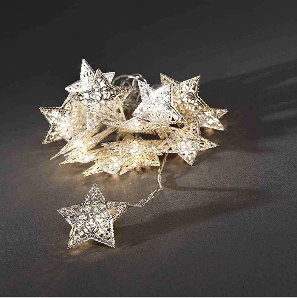 KONSTSMIDE LED-Lichterkette 3171-303 LED Deko Lichterkette silberne Sterne