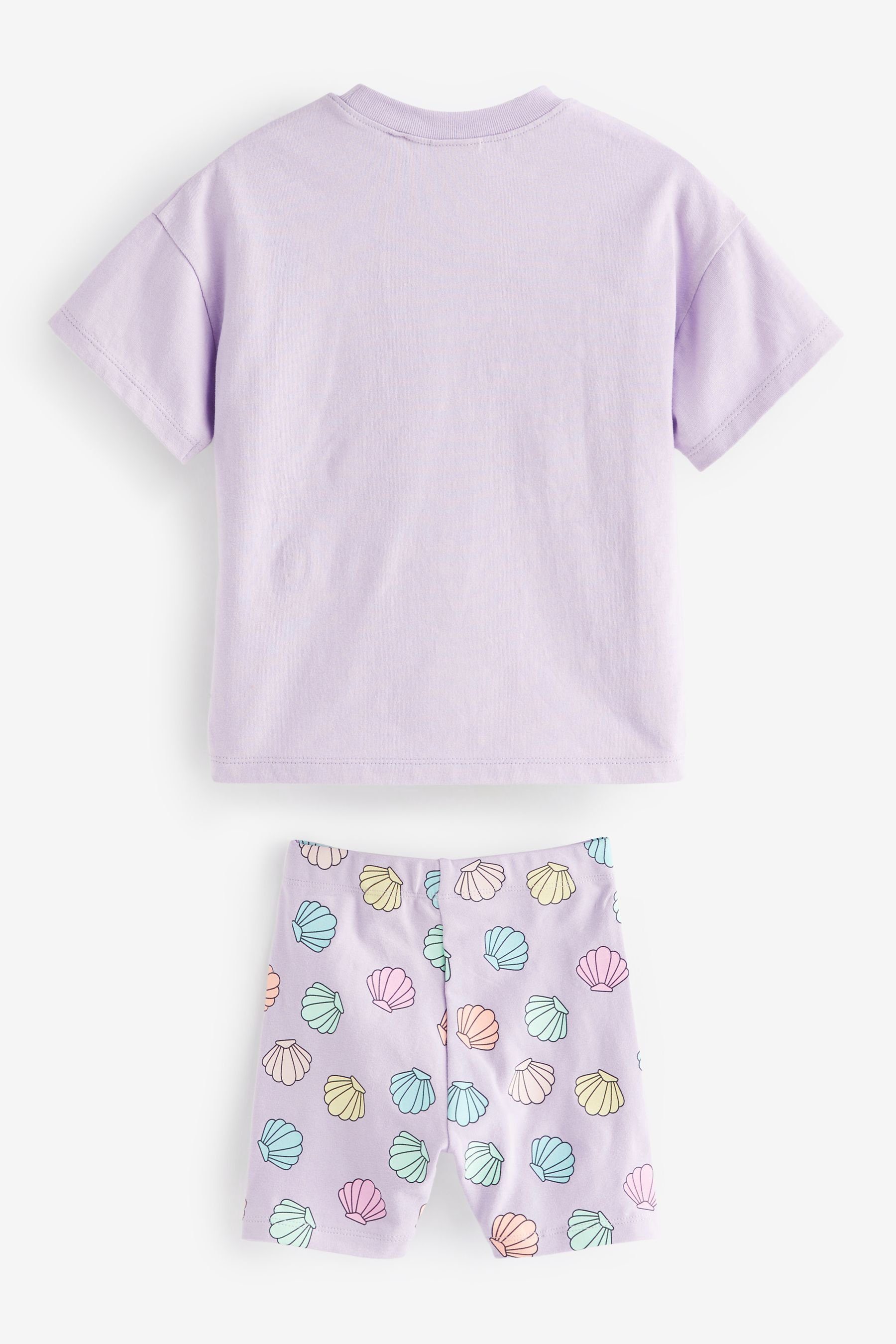 und (2-tlg) T-Shirt im Set T-Shirt & Next Little Shorts Mermaid Radlershorts