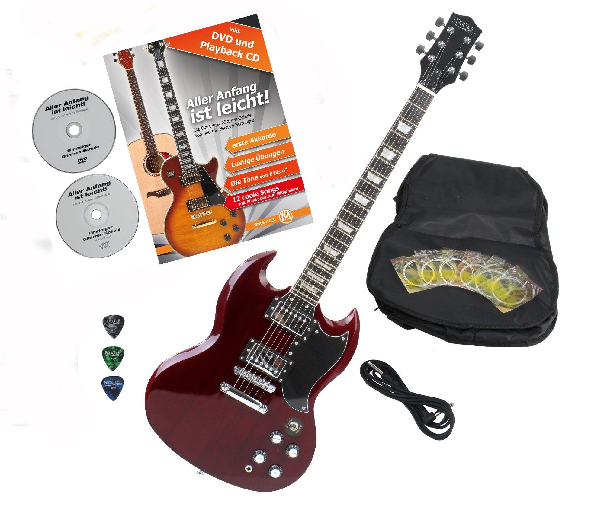 E-Gitarre Pro S-Red elektrische Gitarre Cherry