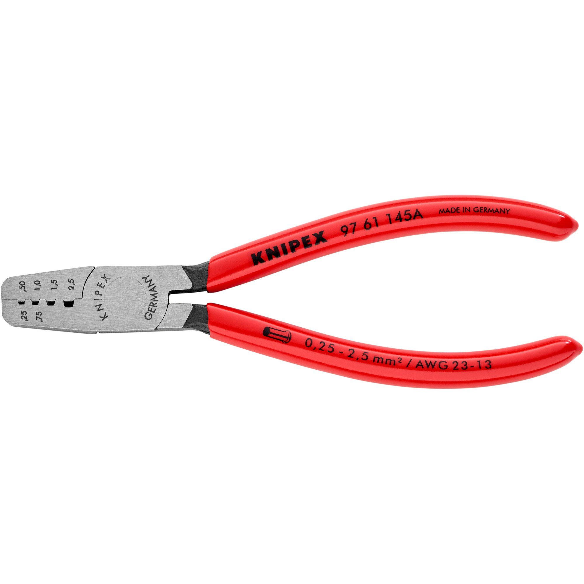 Knipex Crimpzange KNIPEX Crimpzange 97 61 145 A, (für Aderendhülsen