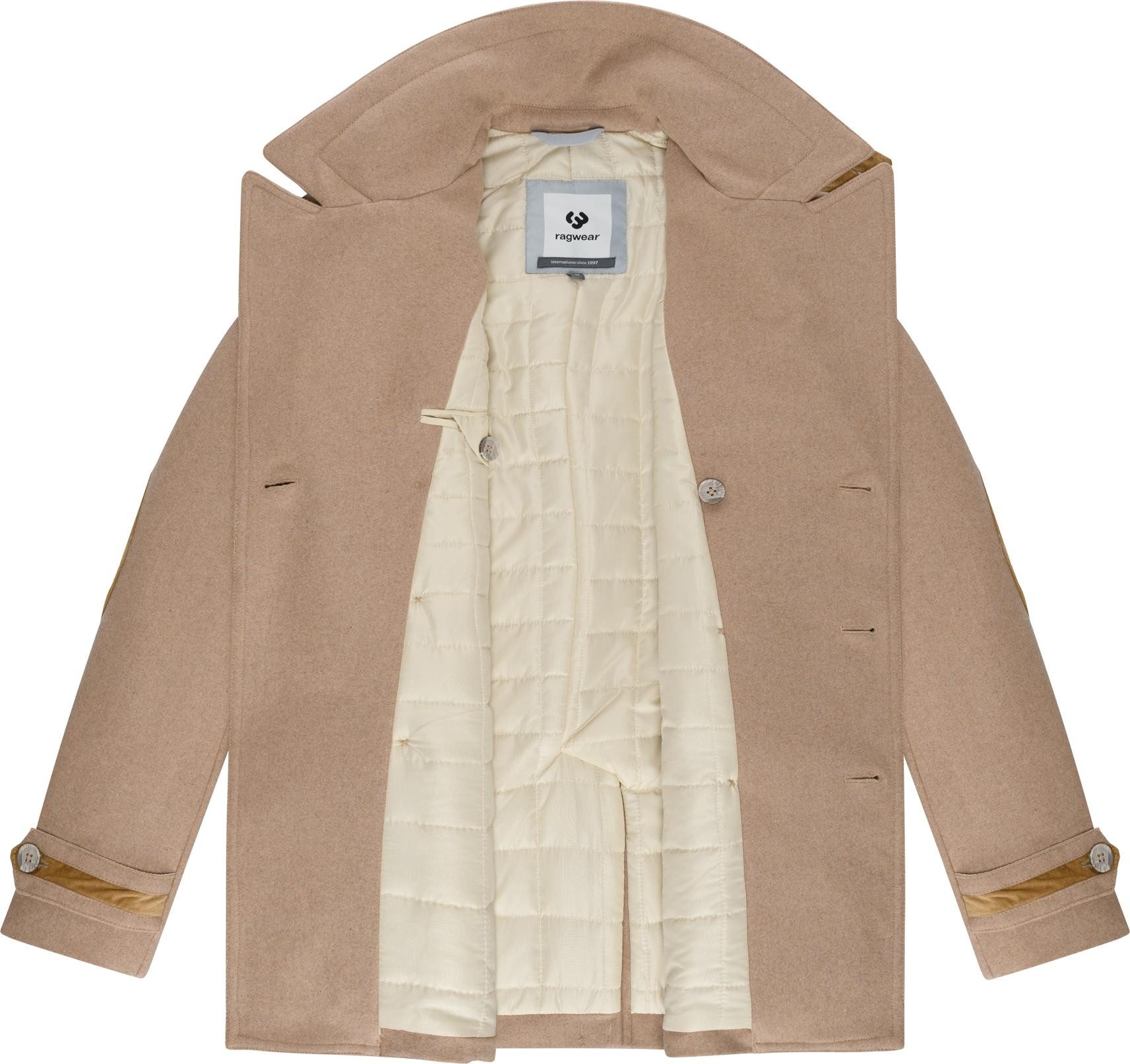 Ragwear Kurzmantel Parr YOUMODO klassischer Herren Wintermantel mit Reverskragen