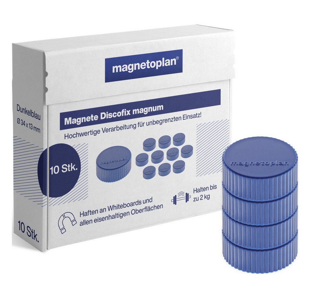 Thumbnail - magnetoplan® Magnet magnetoplan Magnet Discofix Magnum (x H) 34 mm x 13 mm rund Dunkelbl