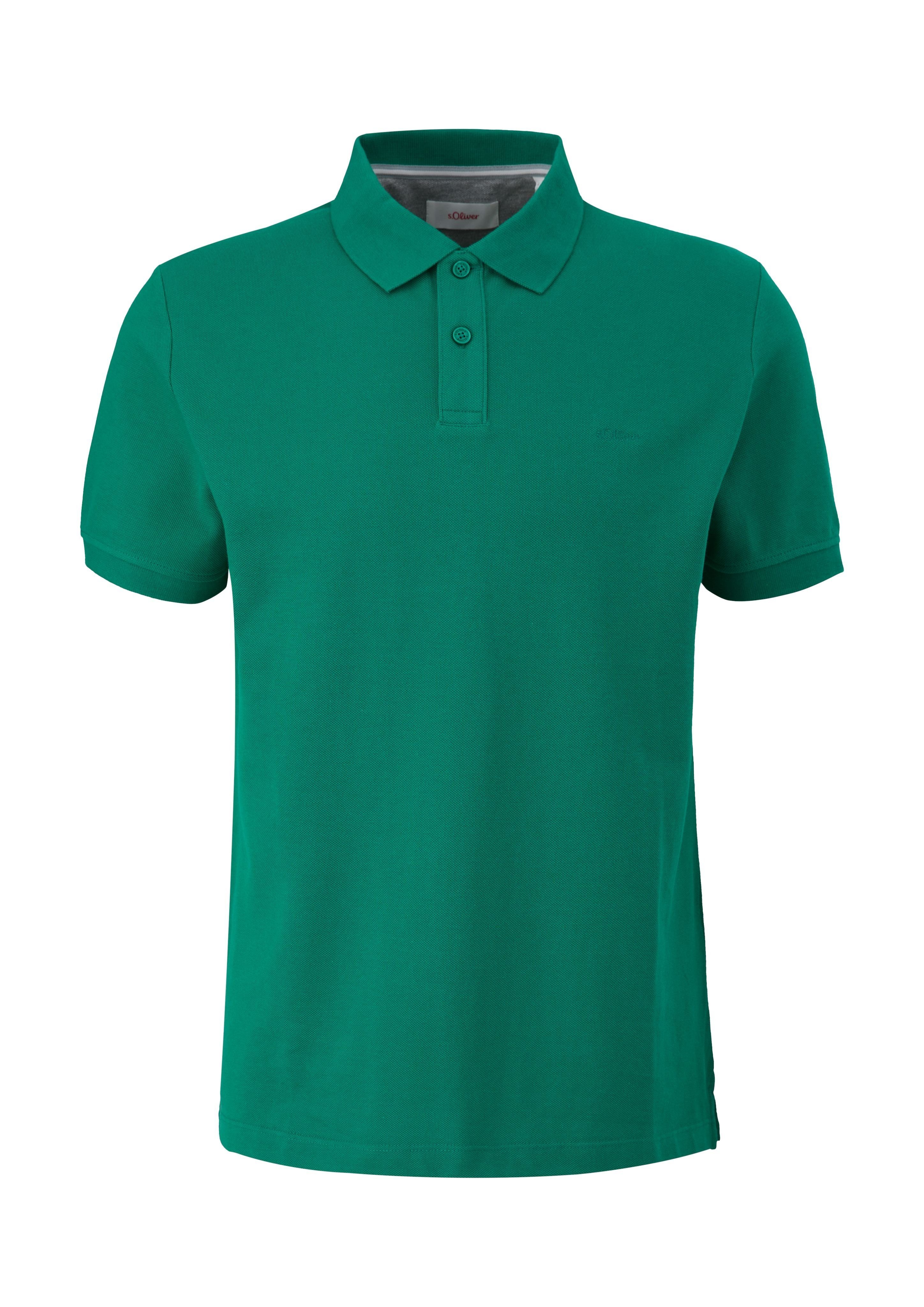 s.Oliver Kurzarmshirt Poloshirt aus Baumwollpiqué Logo günstig online kaufen