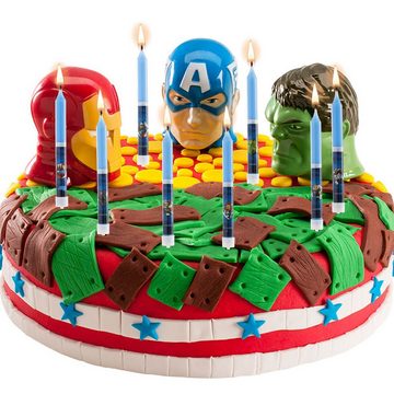 deKora Geburtstagskerze, Geburtstagskerzen mit Avengers Motiv, 8 Kerzen, 9cm, Tortendeko