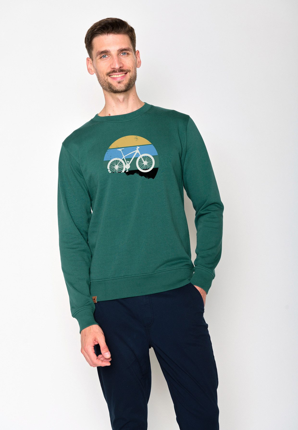 GreenBomb Sweatshirt Wild Bike Downhill Motiv Fahrrad (1) weite Passform, Bio-Baumwolle, GOTS-zertifiziert, weicher Sweat