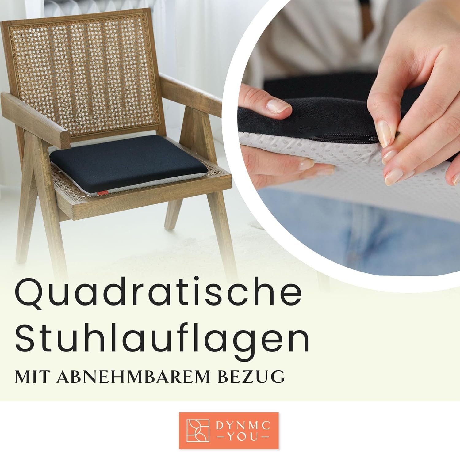 DYNMC you Sitzkissen Stuhlkissen 40x40 - Eckig Set Mittelhart, Sitzkissen B günstig online kaufen