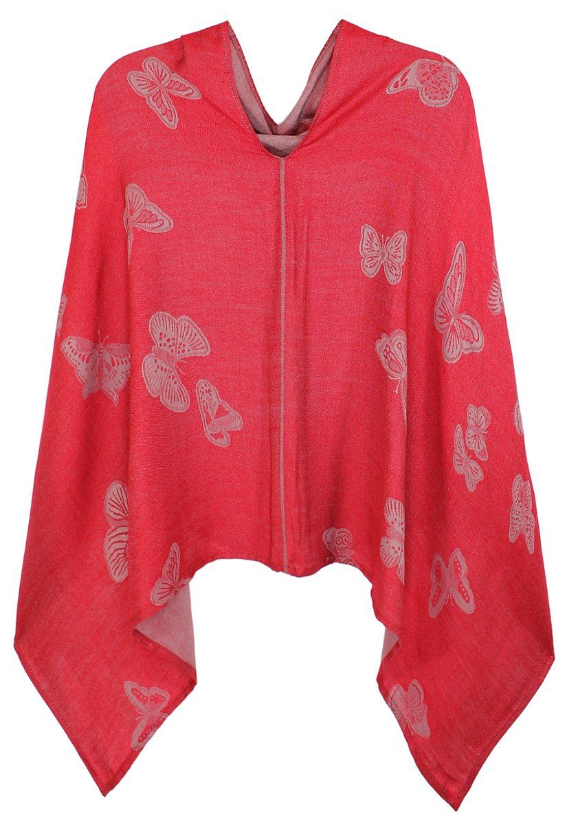 dy_mode Blusenponcho Schmetterlinge Muster Damen Poncho günstig online kaufen