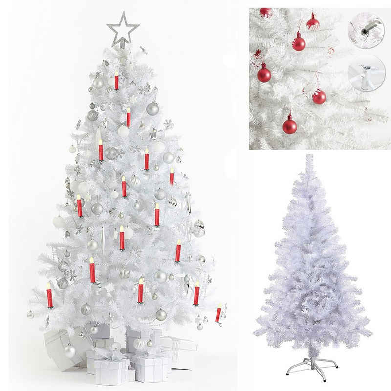 SunJas Künstlicher Weihnachtsbaum XM-3-9, 120cm-180cm Weihnachtsbäume Tannenbaum mit Ständer Christbaum