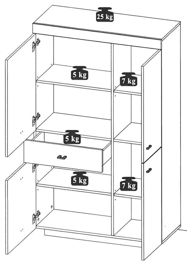 Feldmann-Wohnen Wohnzimmer-Set 3-teiliges Milano, Wohnwand