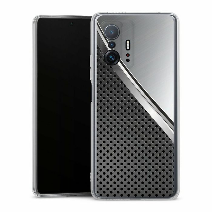 DeinDesign Handyhülle Carbon Stahl Metall Duo Metal Surface Xiaomi 11T 5G Silikon Hülle Bumper Case Handy Schutzhülle