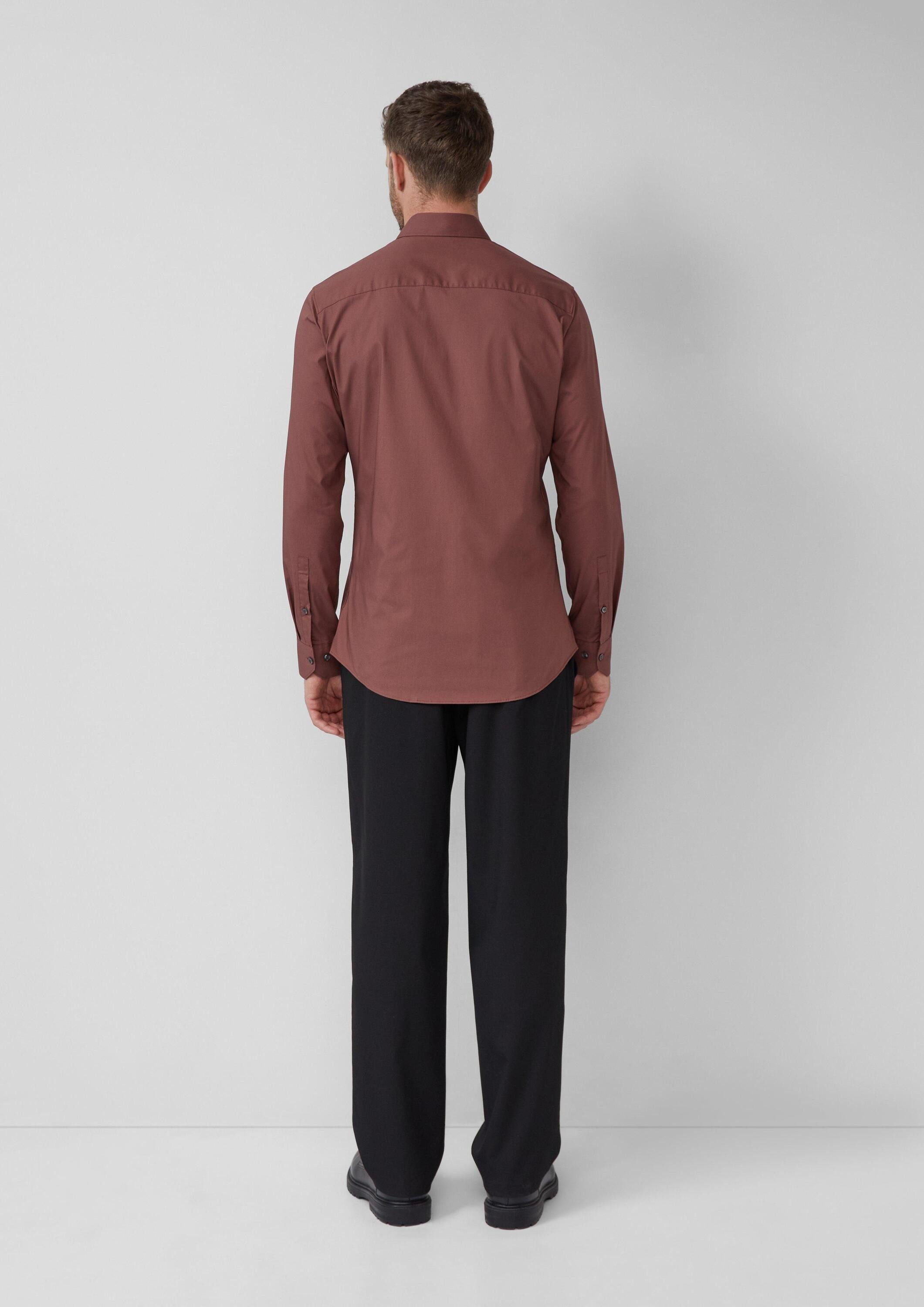 s.Oliver Langarmhemd Hemd Tailored Fit: Baumwollstretch-Hemd mit Kentkragen